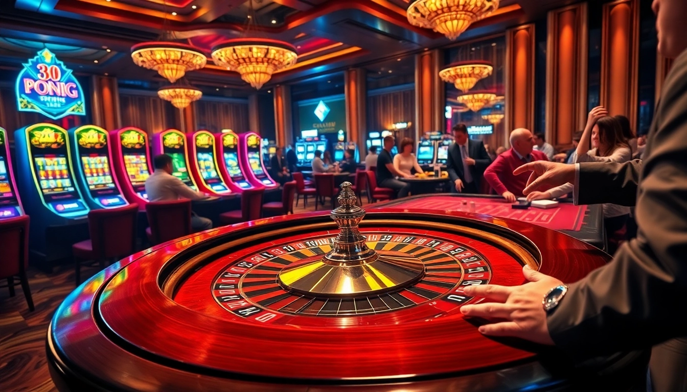 32win offers exhilarating casino experiences with vibrant slot machines, roulette tables, and enthusiastic players.